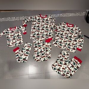 Family Holiday Tree and Snowman Pajama Set